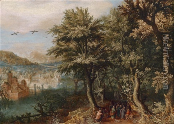 Waldlandschaft Mit Biblischer Staffage Oil Painting - Gillis Van Coninxloo III