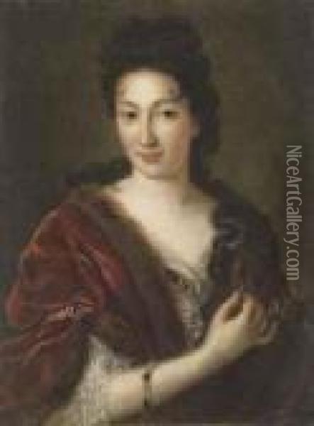 Portrait De Dame Oil Painting - Hyacinthe Rigaud