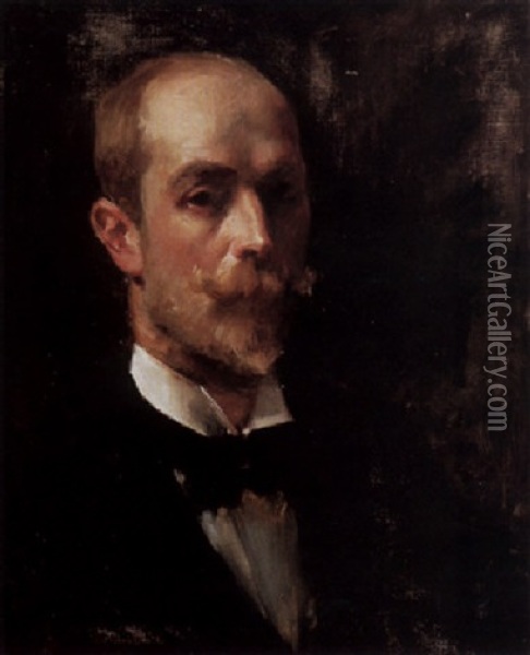 Portrait Of Albert Wenzell Oil Painting - William Merritt Chase