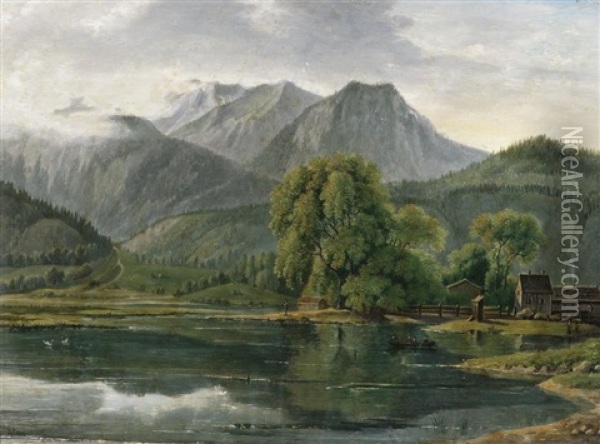 See Im Hochgebirge Oil Painting - Joseph (Charles) Cogels