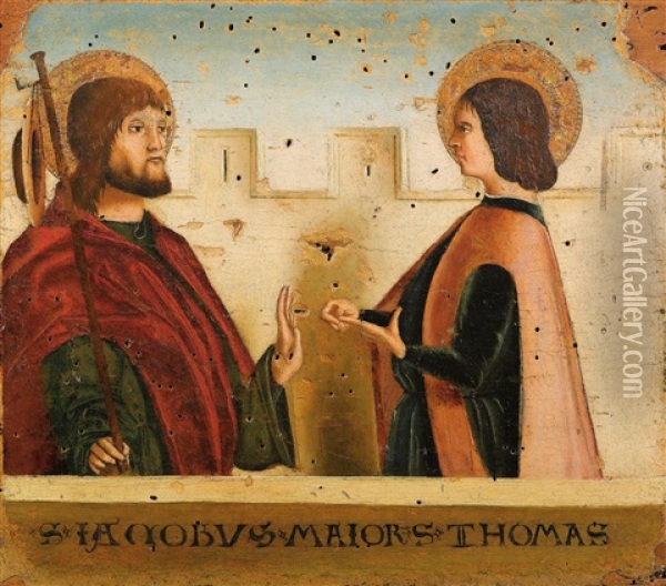 Die Heiligen Jakobus Major Und Thomas Oil Painting - Salvo d' Antonio