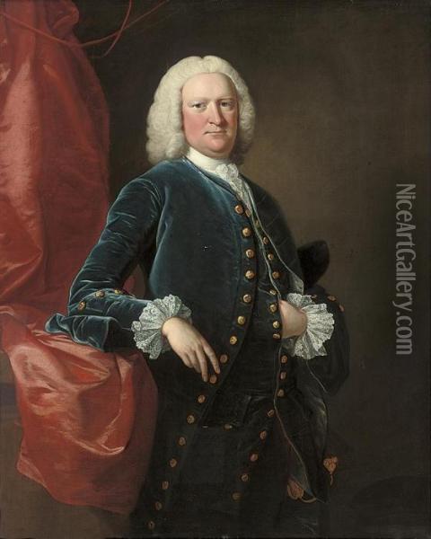 Portrait Of Ralph Thrale (1686-1758) Oil Painting - Thomas Hudson