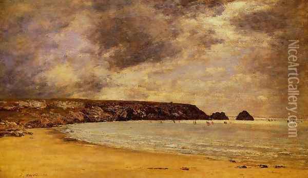 Camaret, the Bay Oil Painting - Eugene Boudin
