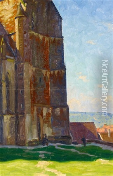 Teilansicht Einer Kirche (kloster Banz?) Oil Painting - Franz Hecker