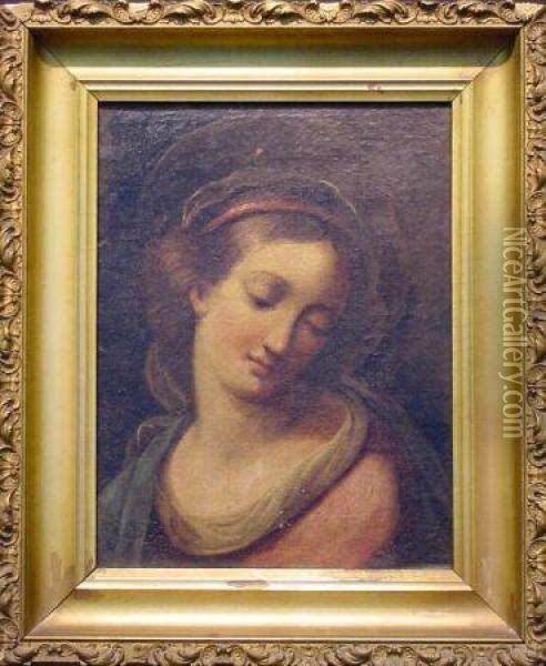 Head Of The Virgin Oil Painting - Carlo Maratta or Maratti