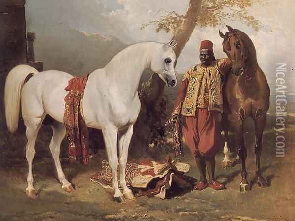 The Mounts of Abd El Kader Oil Painting - Alfred Dedreux