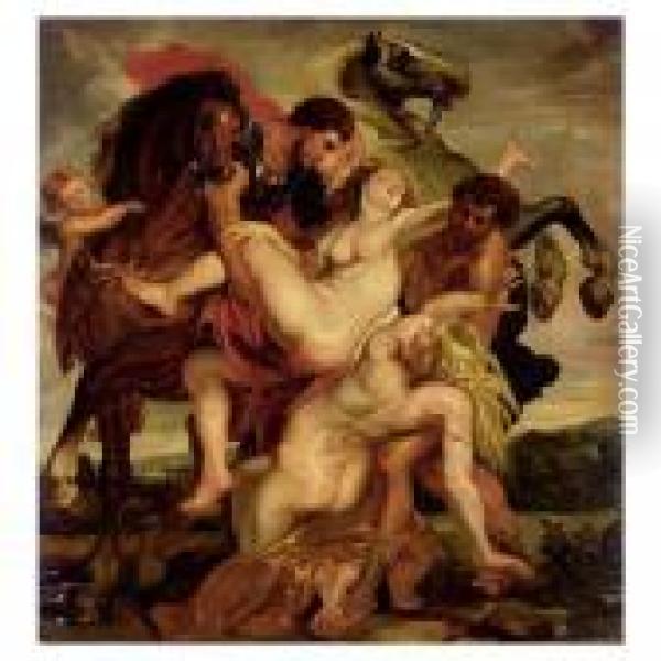 The Rape Of The Daughters Of Leucippus Oil Painting - Peter Paul Rubens