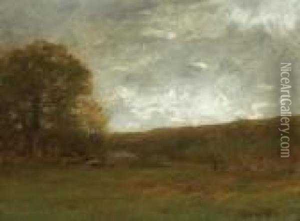 Landscape With Distant Hills Oil Painting - Alexander Helwig Wyant