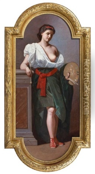 Allegorie De La Peinture Oil Painting - Andre (Count) de Mniszek