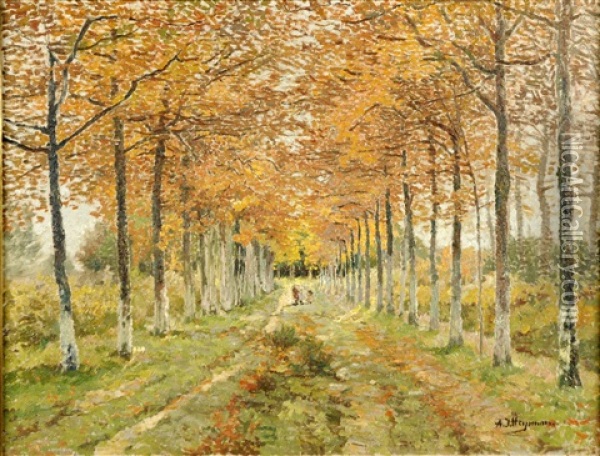 Dreve Arboree Oil Painting - Adriaan Josef Heymans