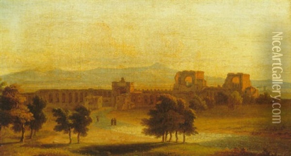 View Of Rome And The Roman Campagna Oil Painting - John (Newbott) Newbolt