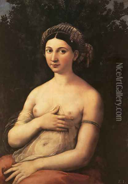 Portrait of a Young Woman (or La Fornarina) Oil Painting - Raphael