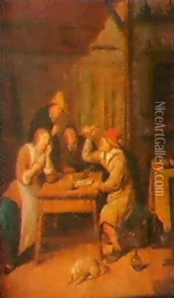 Der Besuch Des Arztes. Oil Painting - Jan Miense Molenaer