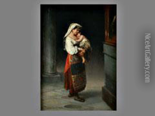 Junge Romische Mutter Mit Ihrem Kind Oil Painting - Wilhelm Kray