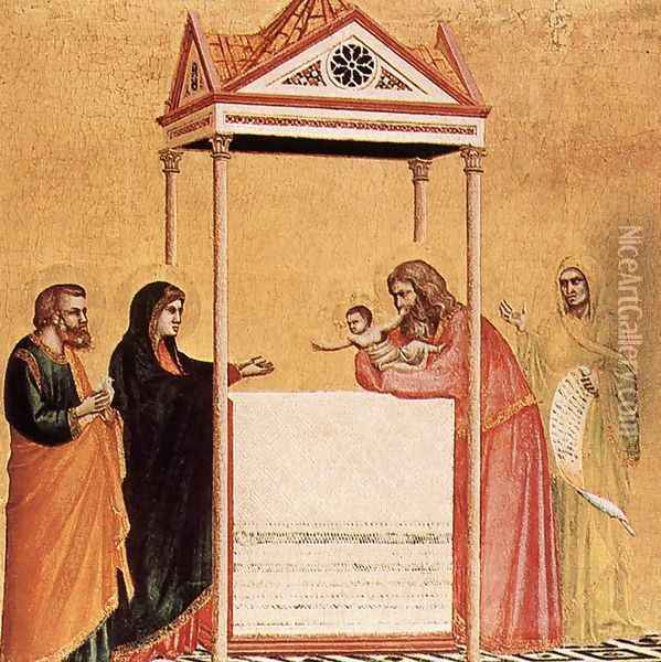 Presentation in the Temple 1320-25 Oil Painting - Giotto Di Bondone