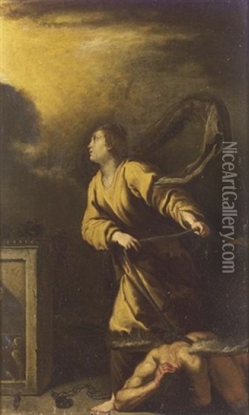 Saint Margaret With The Vanquished Devil Oil Painting - Domenico Feti