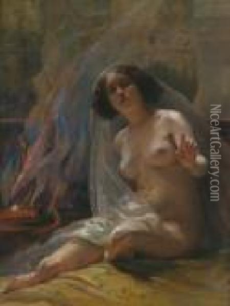 Woman Of The Harem Oil Painting - Kornel Spanyik