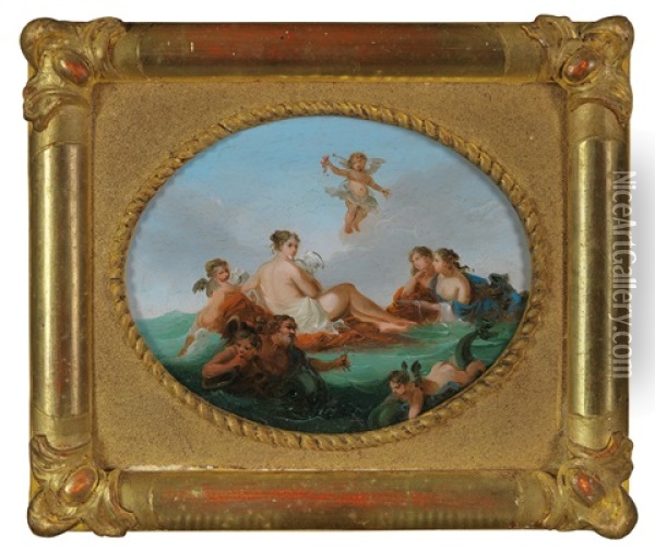 Pair Of Mythological Scenes Oil Painting - Giuseppe Bernardino Bison