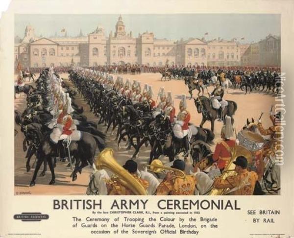 British Army Ceremonial Oil Painting - Christopher Clark