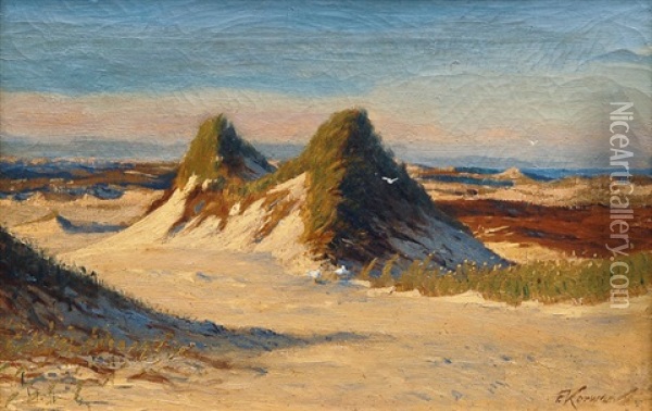 Sylt Landscapes With Dunes Oil Painting - Franz Korwan