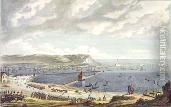 View of the Port and the Roadstead of Boulogne at the Departure of the Flotilla Oil Painting - Jean Jerome Baugean