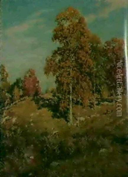 The Golden Hour Oil Painting - Willard Leroy Metcalf