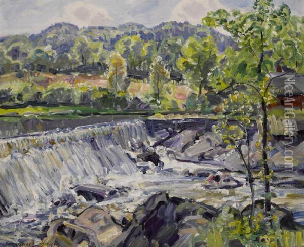Waterfall Oil Painting - George Gardner Symons