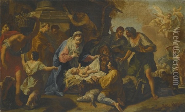 Adoration Of The Shepherds Oil Painting - Anton Kern