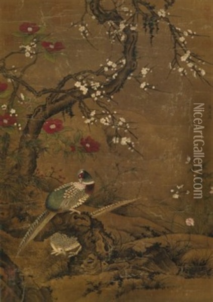 Flowers And Birds Oil Painting -  Huang Jucai