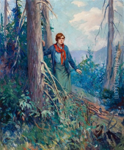 The Squaw Woman (illus. For Saturday Evening Post) Oil Painting - William Henry Dethlef Koerner