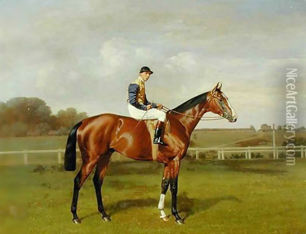 'Spearmint', Winner of the 1906 Derby Oil Painting - Emil Adam