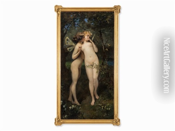 Two Fairies Oil Painting - John Quincy Adams