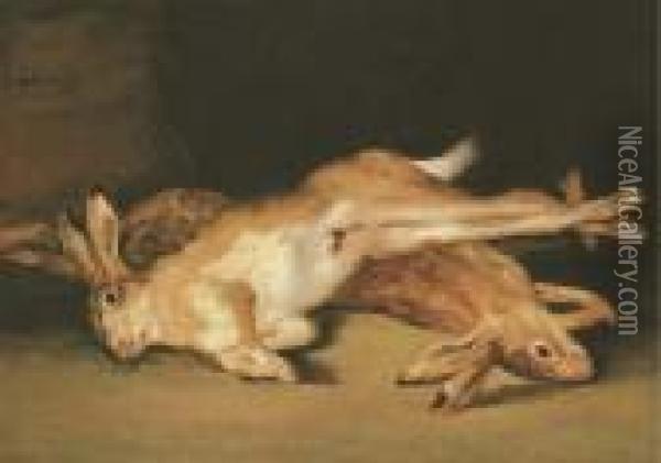 A Still Life Of Dead Hares Oil Painting - Francisco De Goya y Lucientes