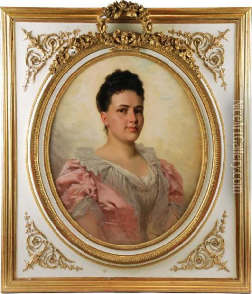Portret Damy Oil Painting - Wladyslaw Bakalowicz