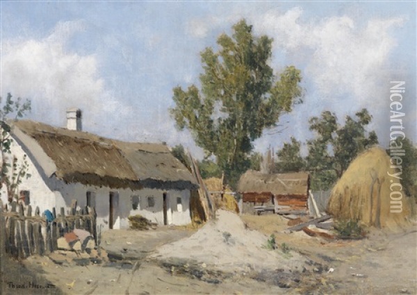 Ein Bauernhof Oil Painting - Theodor von Hoermann