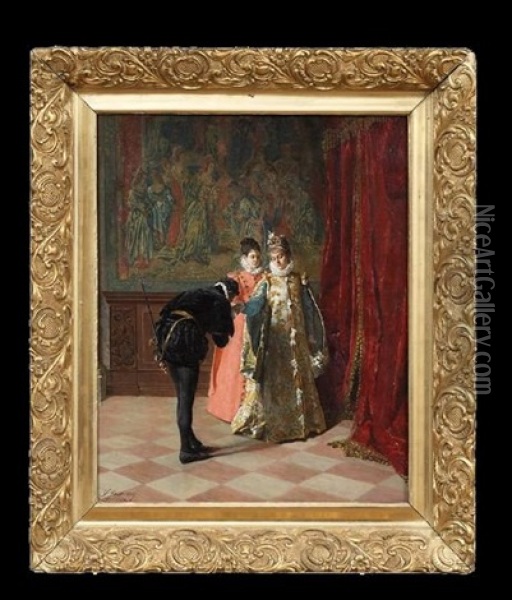 Tasso And Leonora Oil Painting - Francesco Jacovacci
