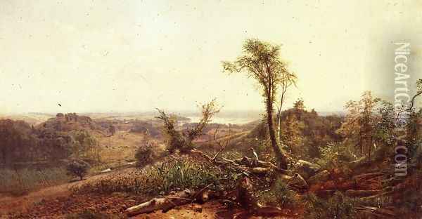 Looking Southwest over Church's Farm from the Sienghenberg Oil Painting - Arthur Parton