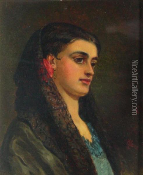 Young Spanish Woman Oil Painting - Charles Sillem Lidderdale