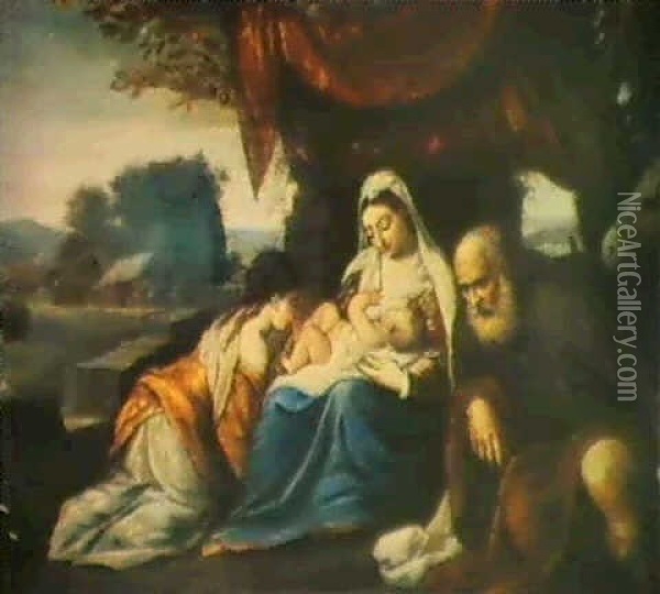 St. Catharinas Formalning Med Christusbarnet Oil Painting - Jacopo dal Ponte Bassano