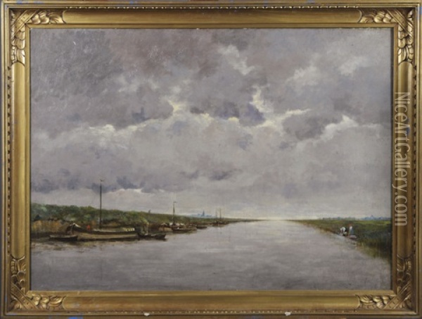 Canal Dans Le Nord Oil Painting - Gustave Mascart
