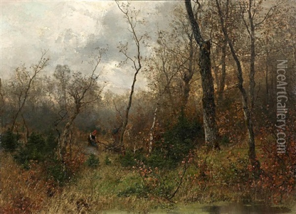 Im Herbstwald Oil Painting - Georg Oeder