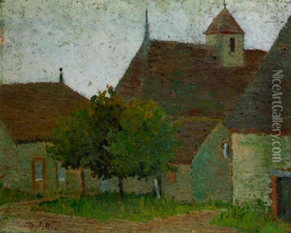 Eglise De Village Oil Painting - Joseph Marie Louis Delattre