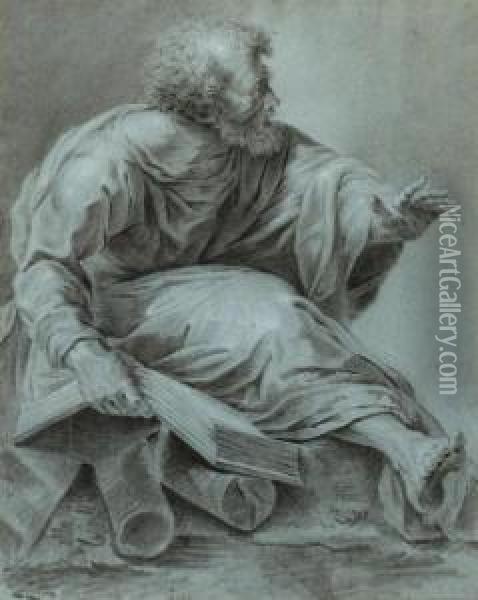 The Apostle Matthew. Oil Painting - Santi Raffaelo