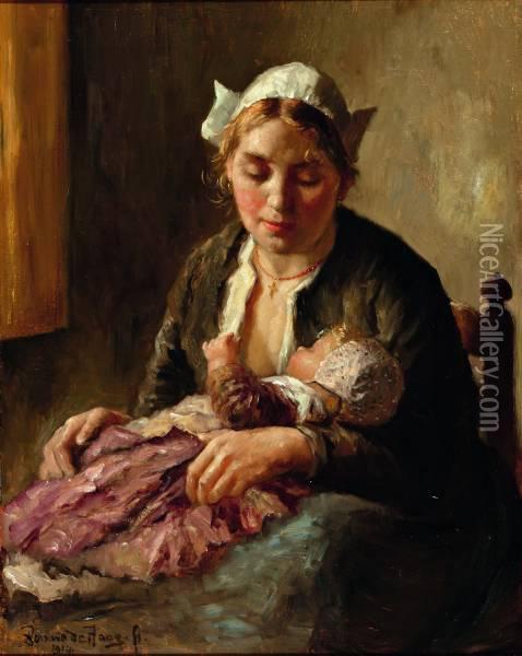 Moeder En Kind Oil Painting - Bernard Johann De Hoog
