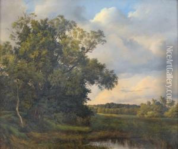 Bewolkte Landschaftspartie Oil Painting - Ignaz Raffalt