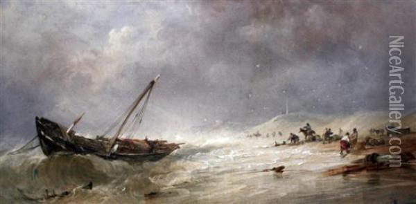 The Shipwreck Oil Painting - Alfred Herbert