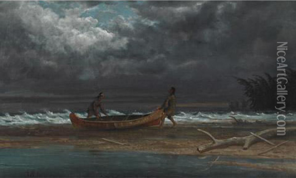 Moonlight, Lake Superior Oil Painting - Thomas Mower Martin