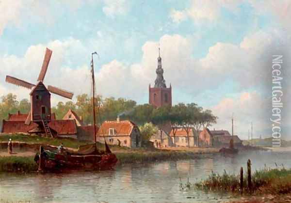 A Dutch town in summer Oil Painting - Eduard Alexander Hilverdink