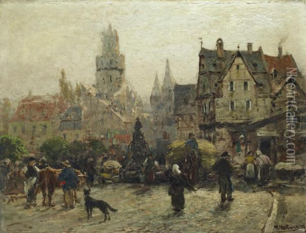 Marktplatz Inandernach Oil Painting - Heinrich Sen Hartung