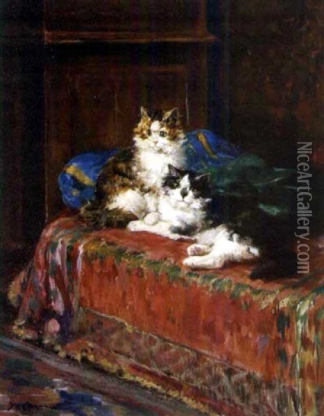 Chatons Oil Painting - Marie Yvonne Laur